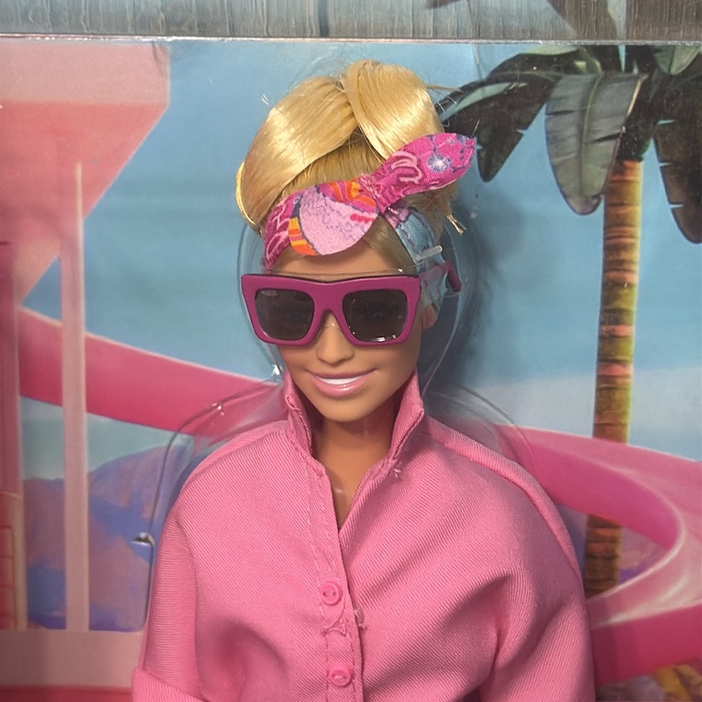 New Margot Robbie Barbie The Movie Doll In Pink Jump Suit Collectible Doll - Picture 2 of 8